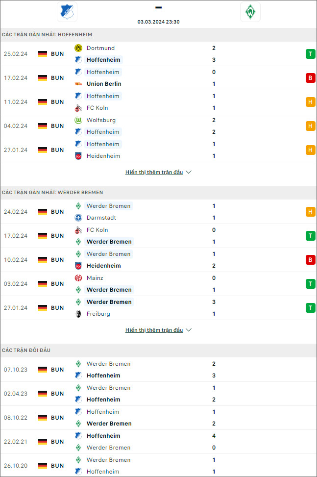 Hoffenheim vs Bremen, 23h30 ngày 3/3 - Ảnh 1