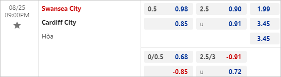 Soi kèo thơm trận Swansea vs Cardiff, 21h ngày 25/8 - Hạng Nhất Anh - Ảnh 1