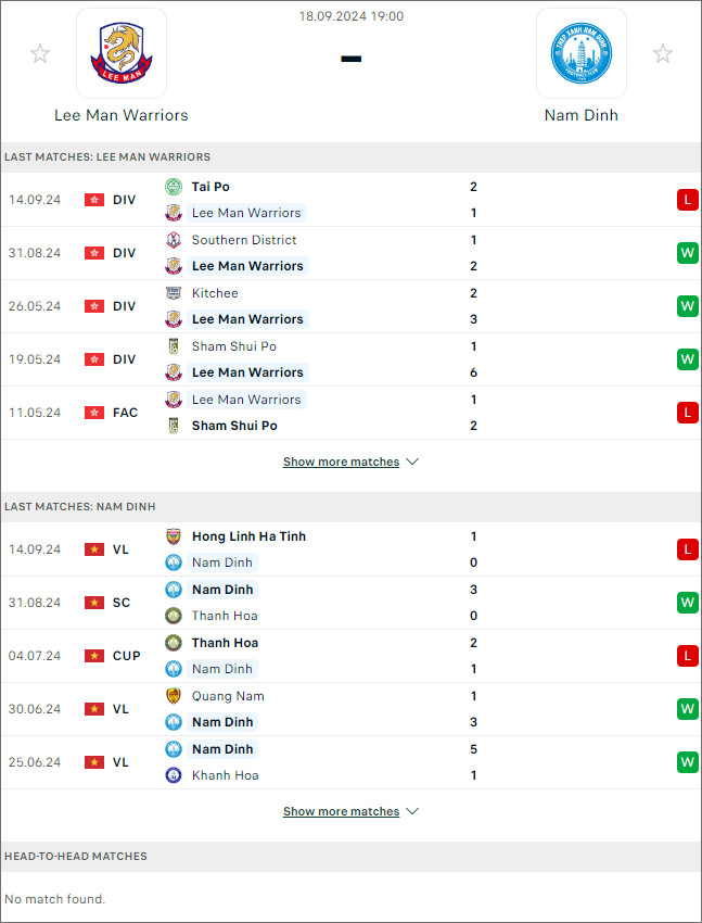 Lee Man vs Nam Định, 19h ngày 18/9 - Ảnh 1