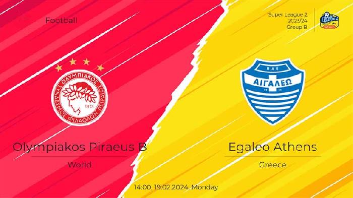 Nhận định bóng đá Olympiakos B vs Egaleo, 21h ngày 19/2